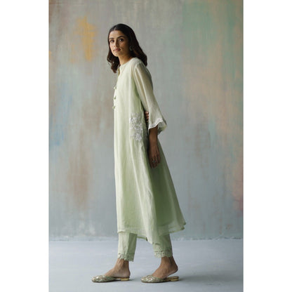 Begum Pret Aiza Green Choga (Set of 3)