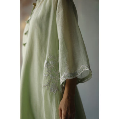 Begum Pret Aiza Green Choga (Set of 3)