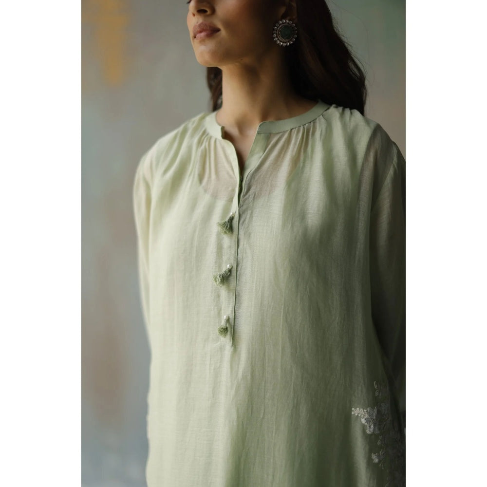 Begum Pret Aiza Green Choga (Set of 3)