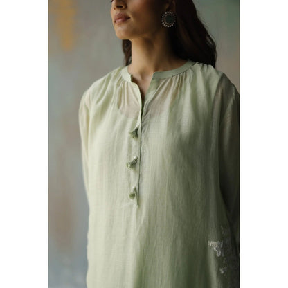 Begum Pret Aiza Green Choga (Set of 3)