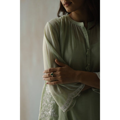 Begum Pret Aiza Green Choga (Set of 3)