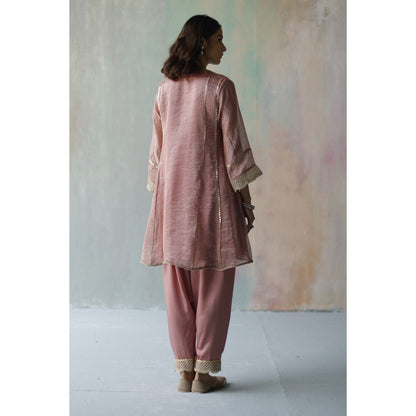 Begum Pret Noor Plum Kurta (Set of 2)