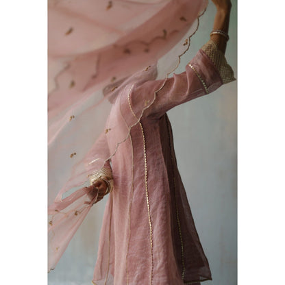 Begum Pret Gulab Plum Dupatta