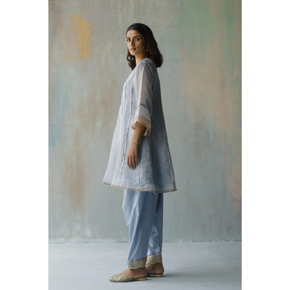 Begum Pret Noor Aqua Kurta (Set of 2)