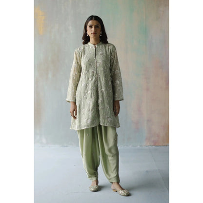 Begum Pret Sehar Green Kurta (Set of 2)