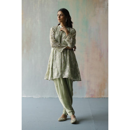 Begum Pret Sehar Green Kurta (Set of 2)