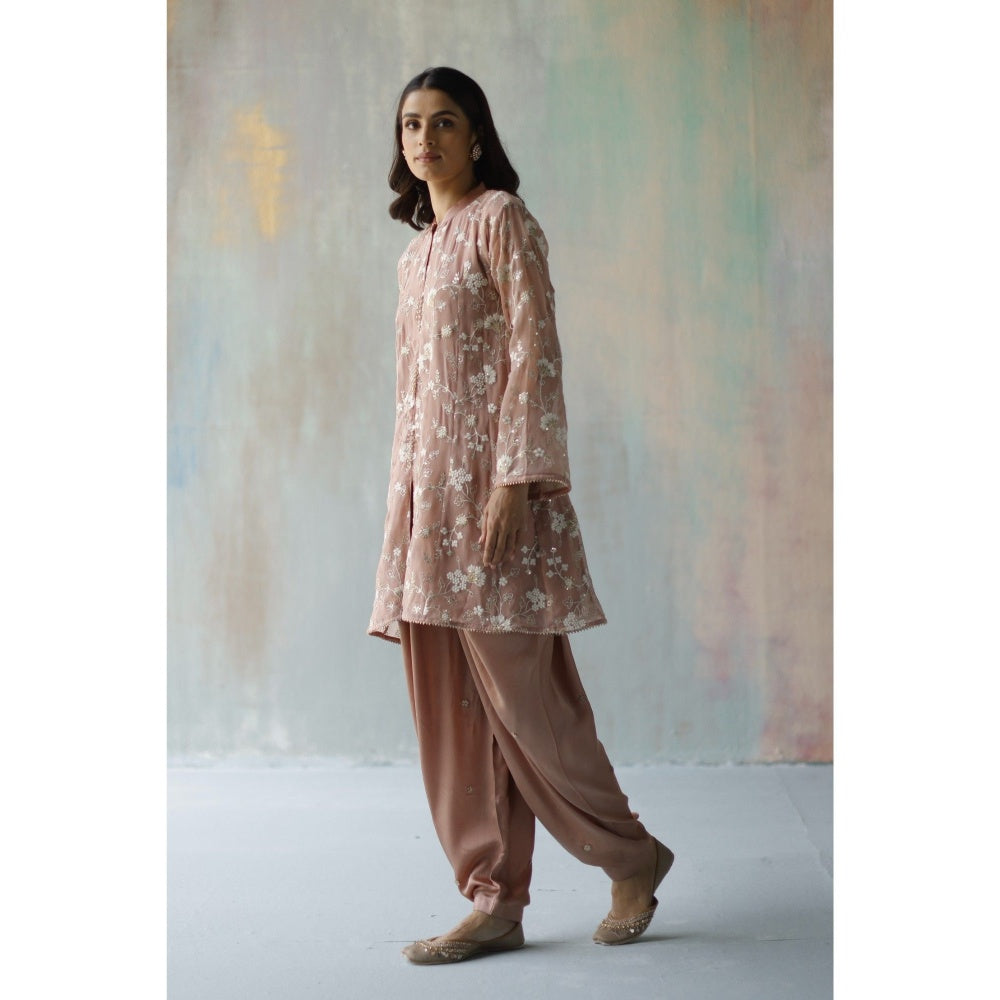 Begum Pret Sehar Brown Kurta (Set of 2)