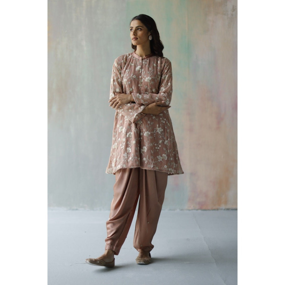 Begum Pret Sehar Brown Kurta (Set of 2)