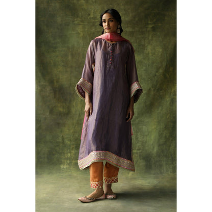 Begum Pret Purple Dia Kurta (Set of 4)