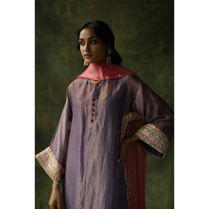 Begum Pret Purple Dia Kurta (Set of 4)