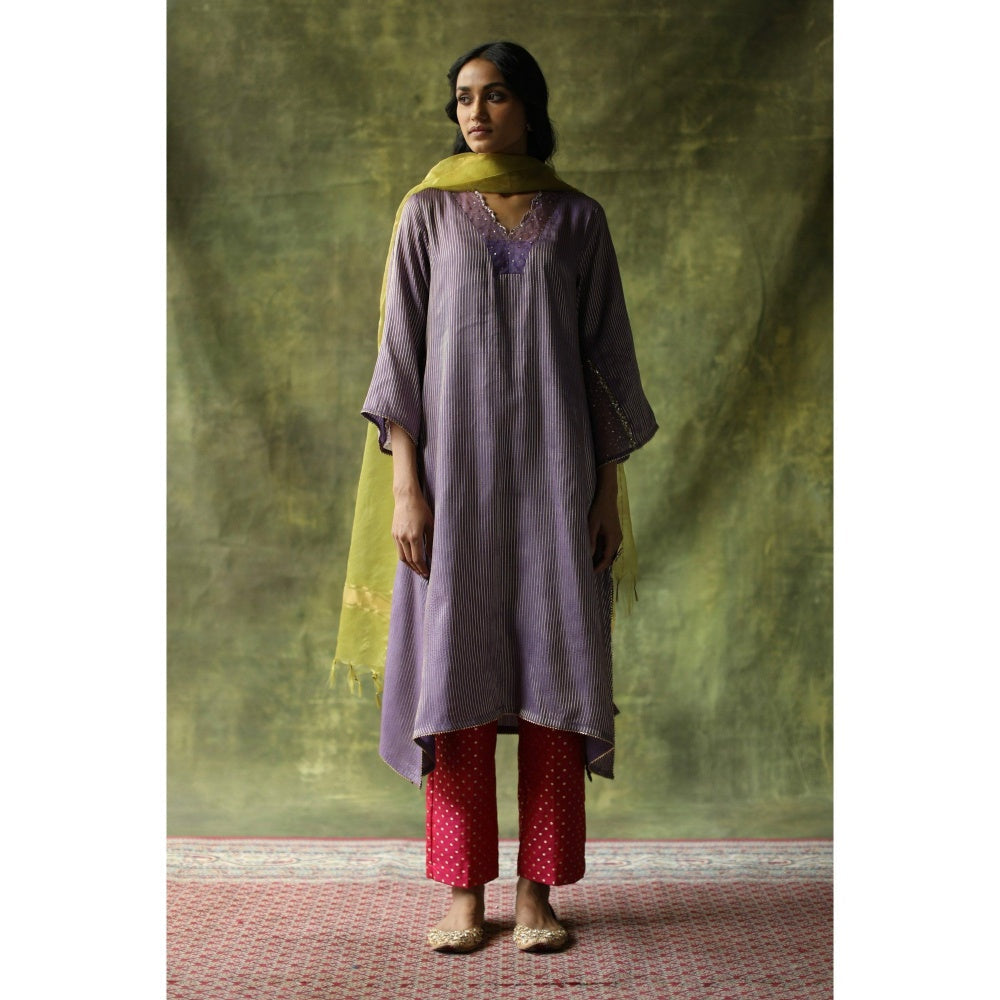 Begum Pret Purple & Pink Nida Kurta (Set of 3)