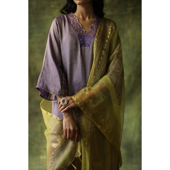 Begum Pret Purple & Pink Nida Kurta (Set of 3)