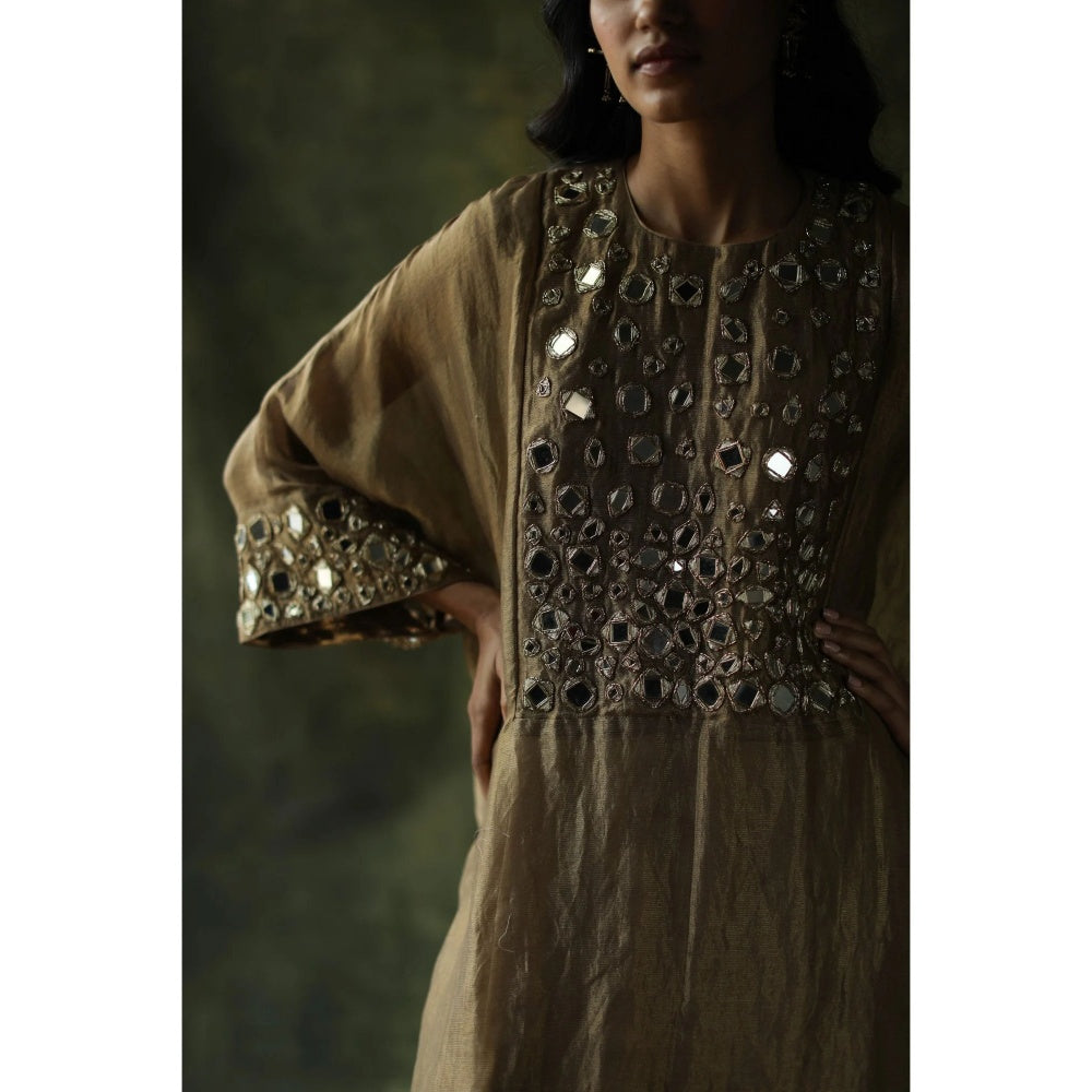 Begum Pret Beige Sahiba Kaftan (Set of 3)