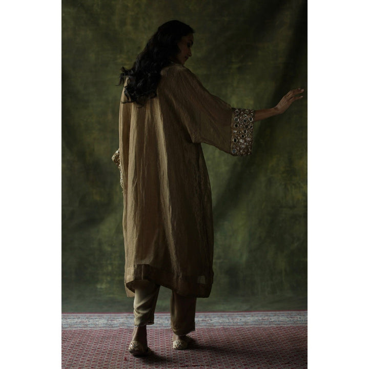 Begum Pret Beige Sahiba Kaftan (Set of 3)