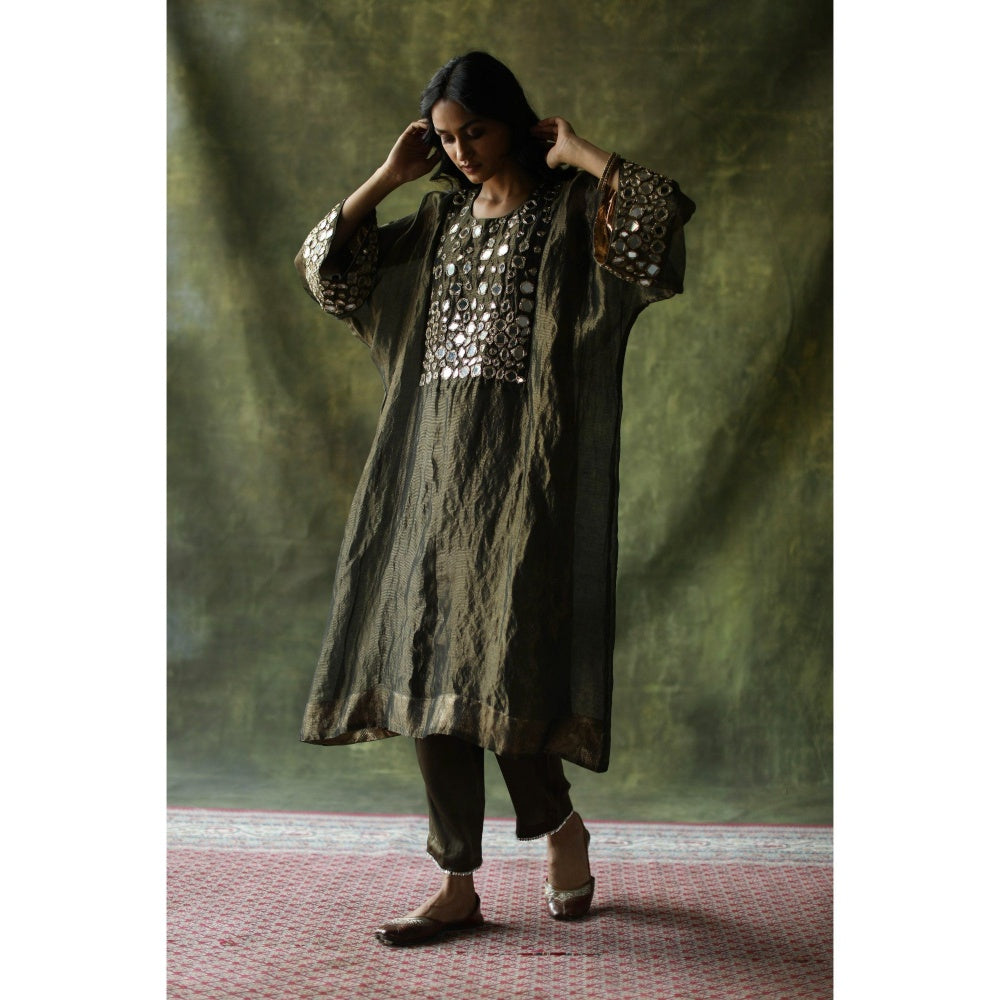 Begum Pret Olive Sahiba Kaftan (Set of 3)
