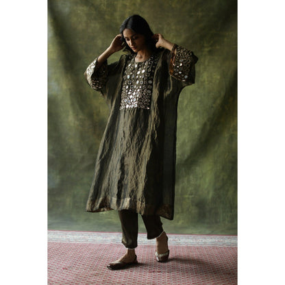 Begum Pret Olive Sahiba Kaftan (Set of 3)