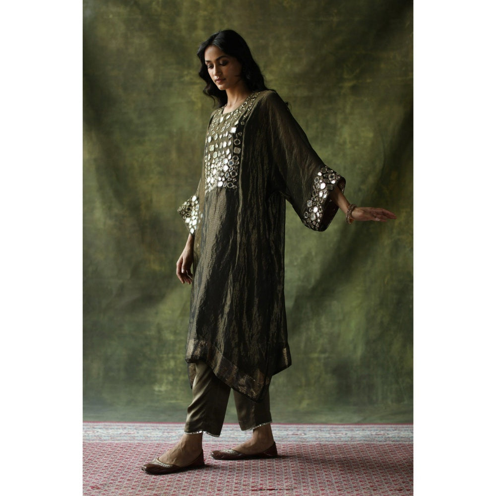 Begum Pret Olive Sahiba Kaftan (Set of 3)