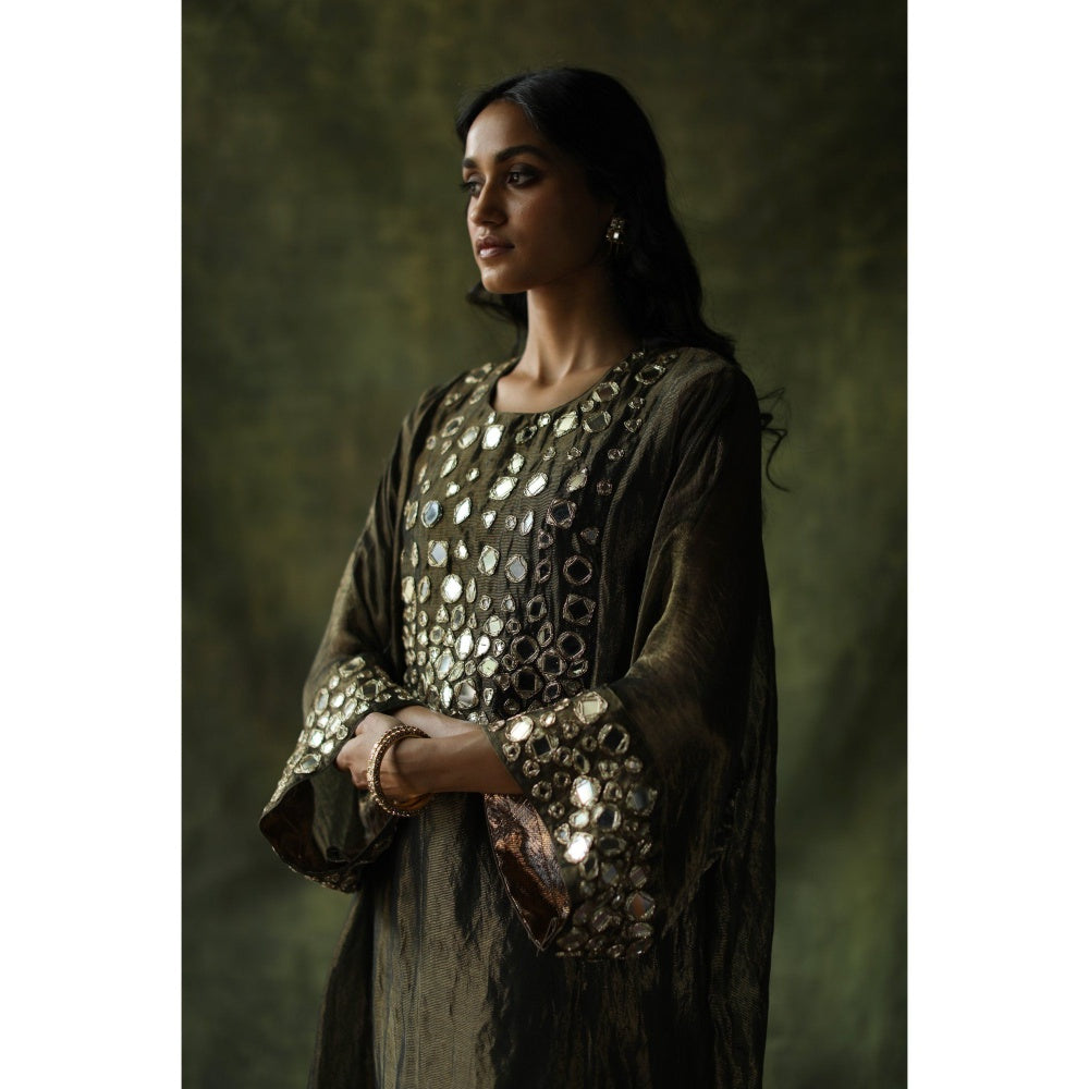 Begum Pret Olive Sahiba Kaftan (Set of 3)