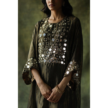 Begum Pret Olive Sahiba Kaftan (Set of 3)