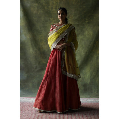 Begum Pret Pink Sifat Lehenga (Set of 3)