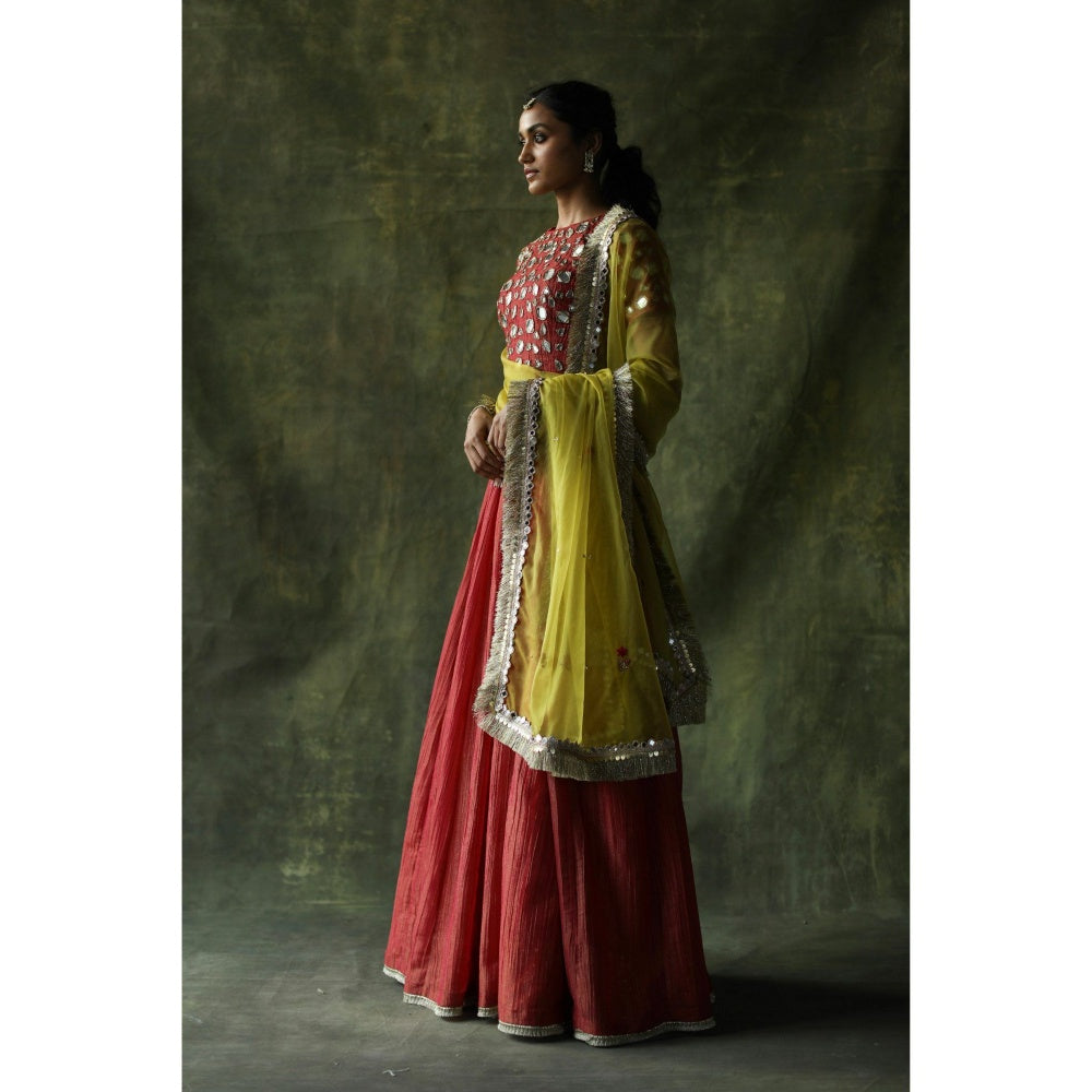 Begum Pret Pink Sifat Lehenga (Set of 3)