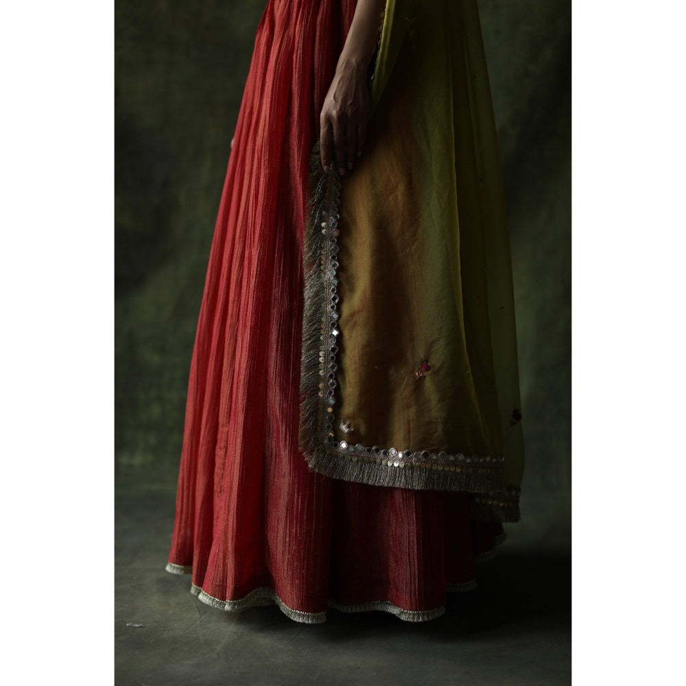 Begum Pret Pink Sifat Lehenga (Set of 3)