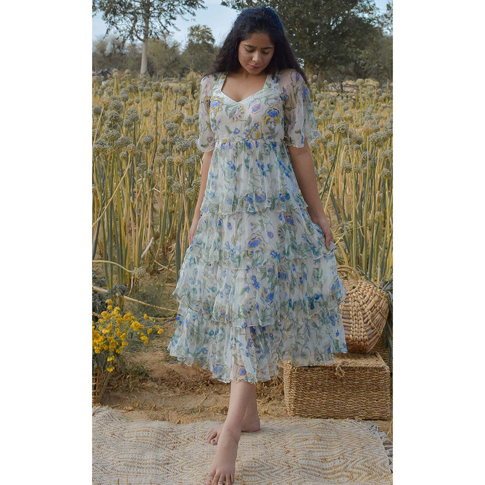 Baise Gaba White Pansy Dress