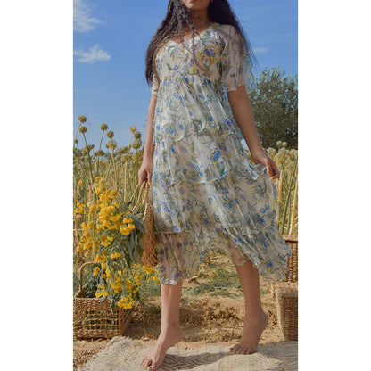 Baise Gaba White Pansy Dress