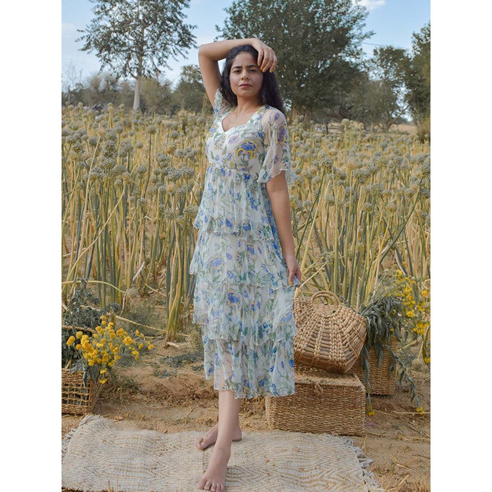 Baise Gaba White Pansy Dress