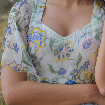 Baise Gaba White Pansy Dress
