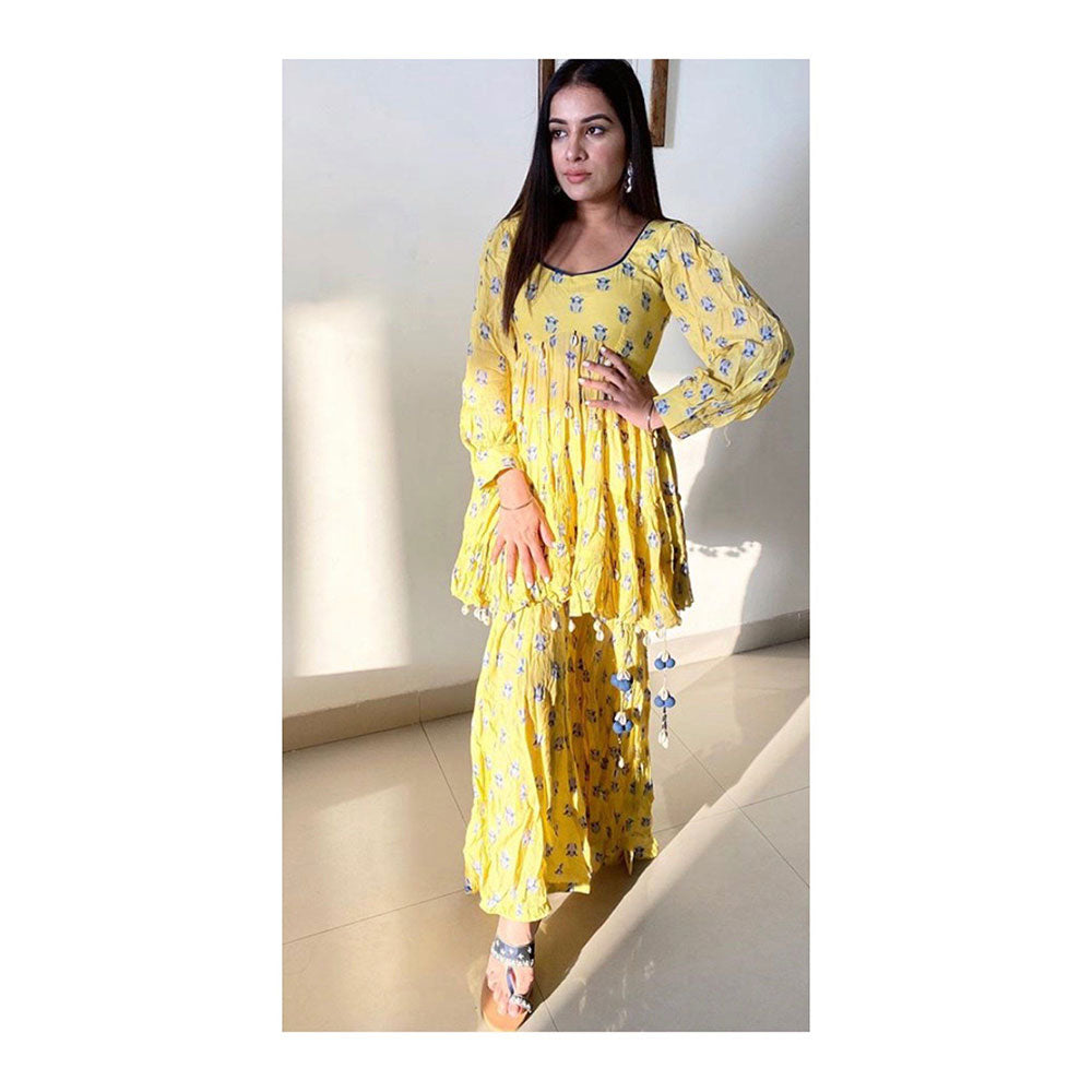 Baise Gaba Yellow Marigold Gharara Set