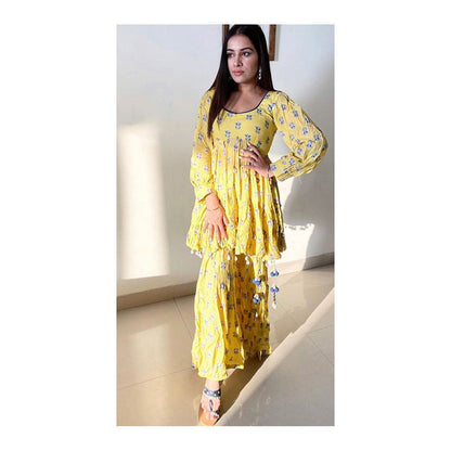 Baise Gaba Yellow Marigold Gharara Set