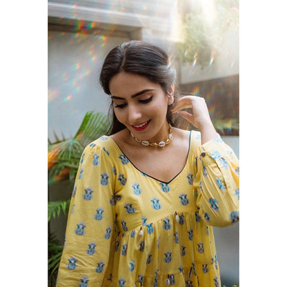 Baise Gaba Yellow Marigold Gharara Set