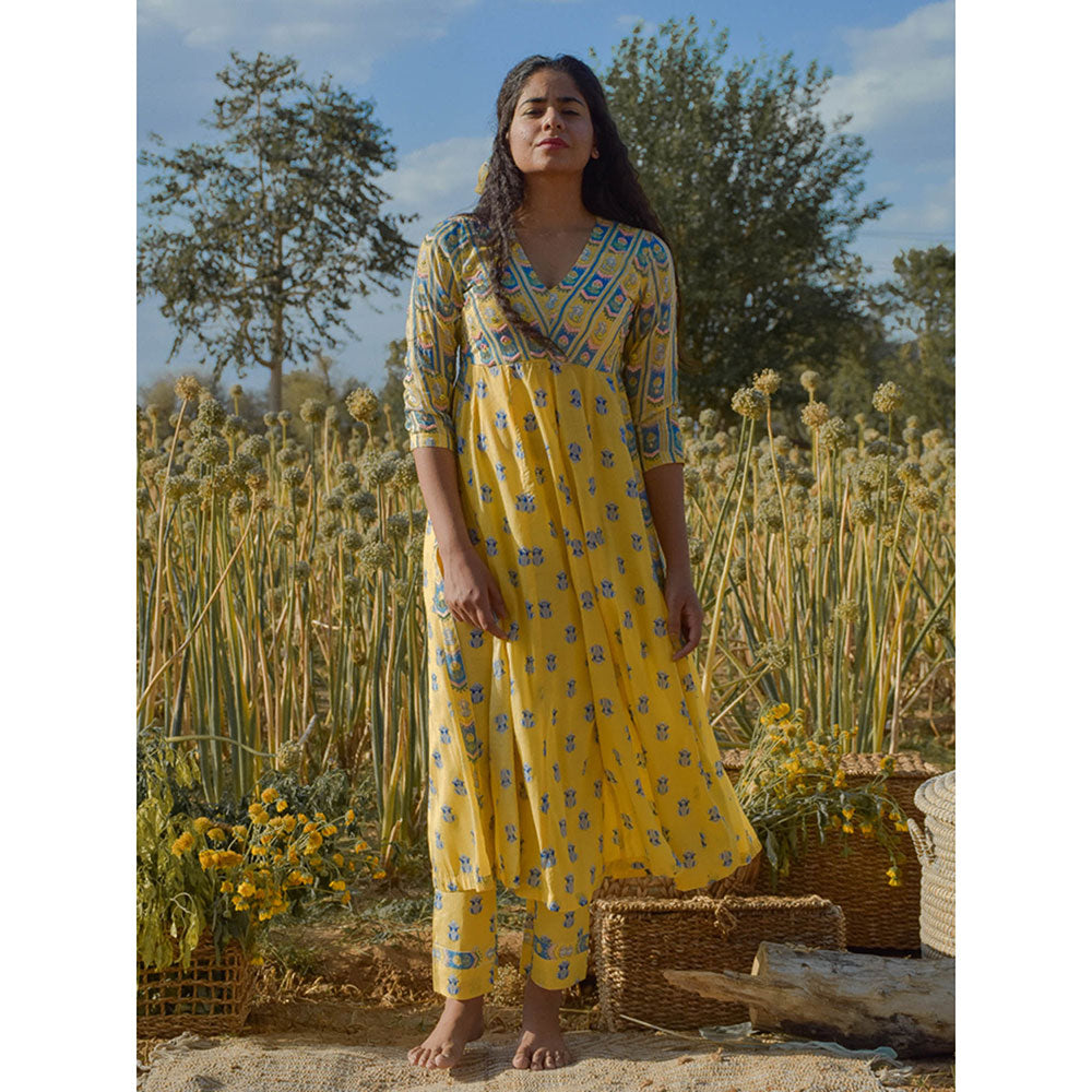 Baise Gaba Yellow Aster Kurta