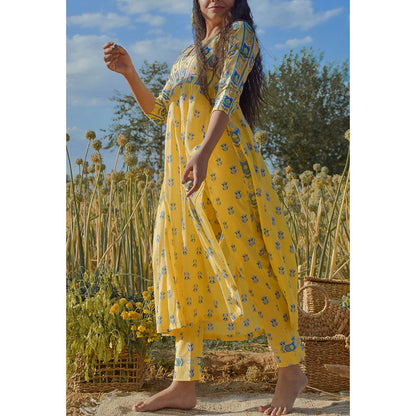 Baise Gaba Yellow Aster Kurta