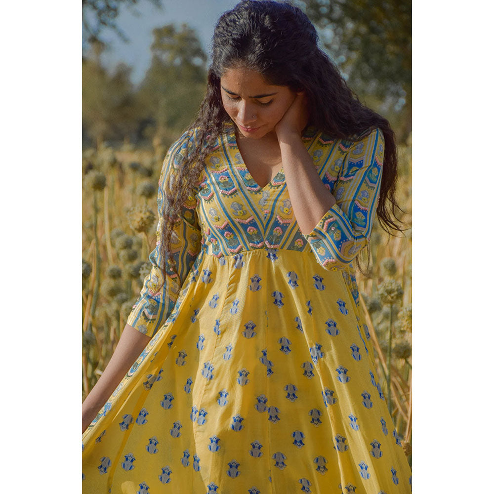 Baise Gaba Yellow Aster Kurta