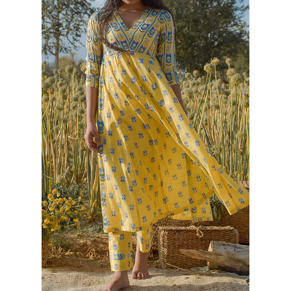 Baise Gaba Yellow Aster Kurta
