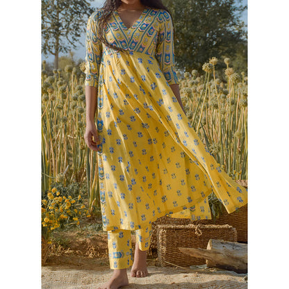 Baise Gaba Yellow Aster Kurta