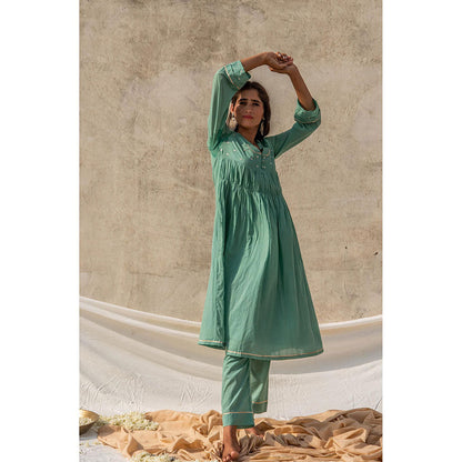 Baise Gaba Green Erita Pine Green Kurta