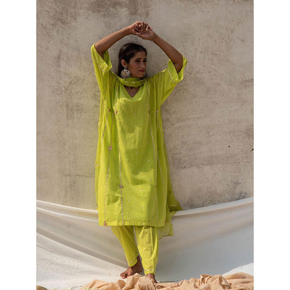 Baise Gaba Green Anoma Lime Green Kurta