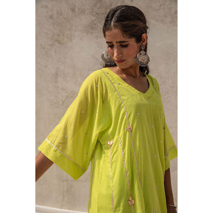 Baise Gaba Green Anoma Lime Green Kurta