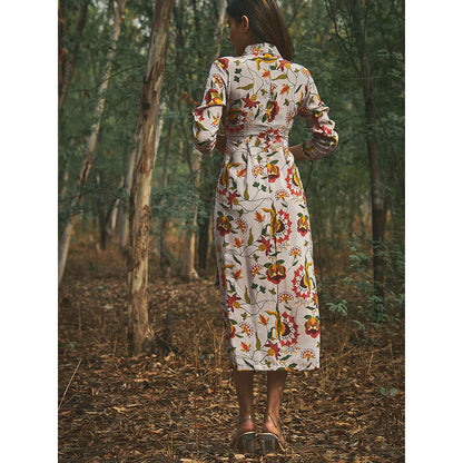 Baise Gaba Grey Hibiscus Dress