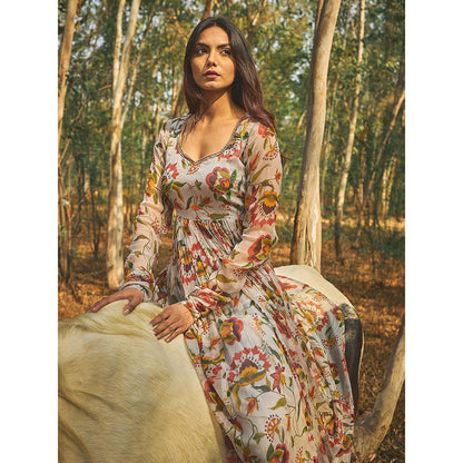 Baise Gaba Grey Rohira Kurta And Pant (Set Of 2)