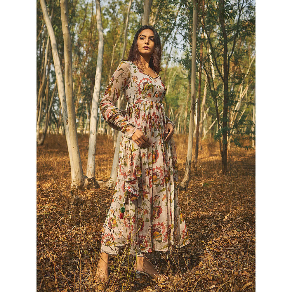 Baise Gaba Grey Rohira Kurta And Pant (Set Of 2)