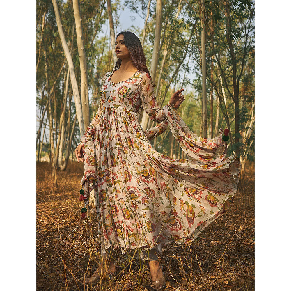 Baise Gaba Grey Rohira Kurta