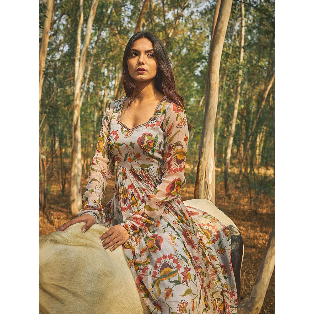 Baise Gaba Grey Rohira Kurta