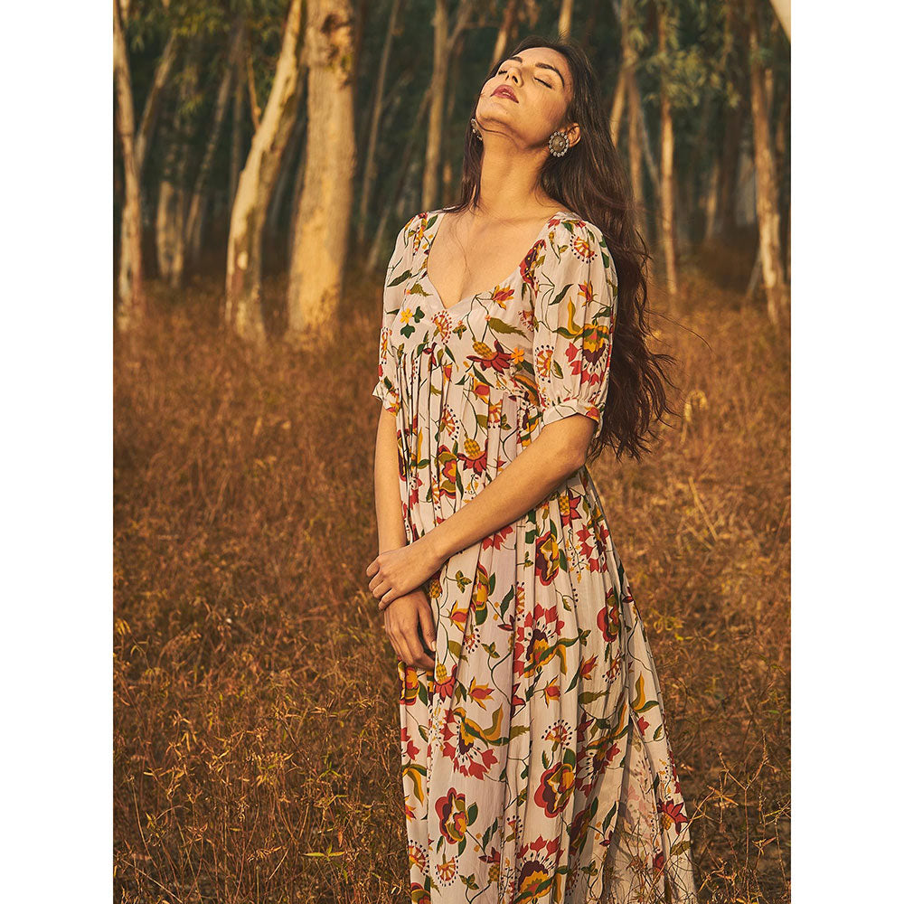 Baise Gaba Grey Gulmohar Kurta