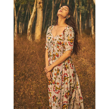 Baise Gaba Grey Gulmohar Kurta
