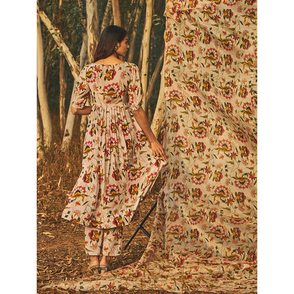 Baise Gaba Grey Gulmohar Kurta