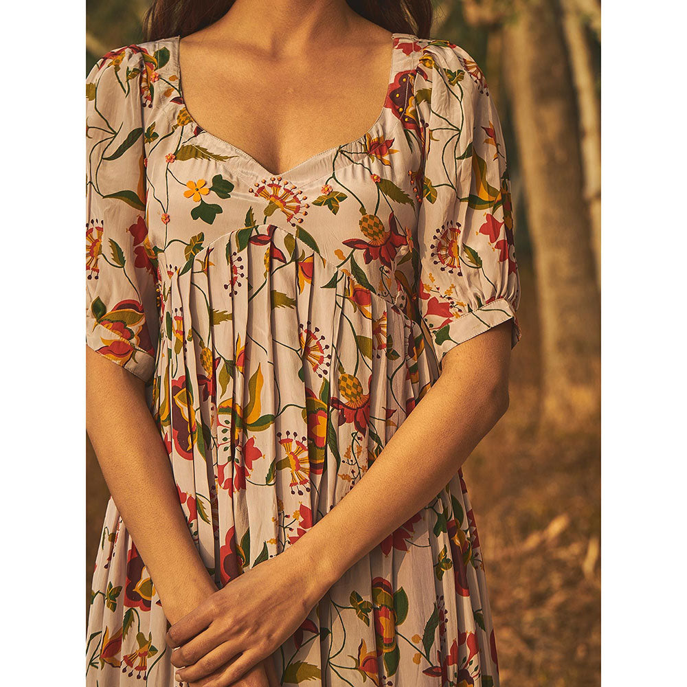 Baise Gaba Grey Gulmohar Kurta